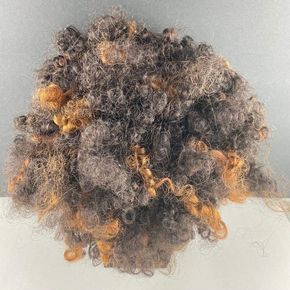 Brown Black Curly Costume Wig Orange Highlights Short Halloween Cosplay